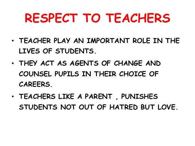 essay about respecting teachers